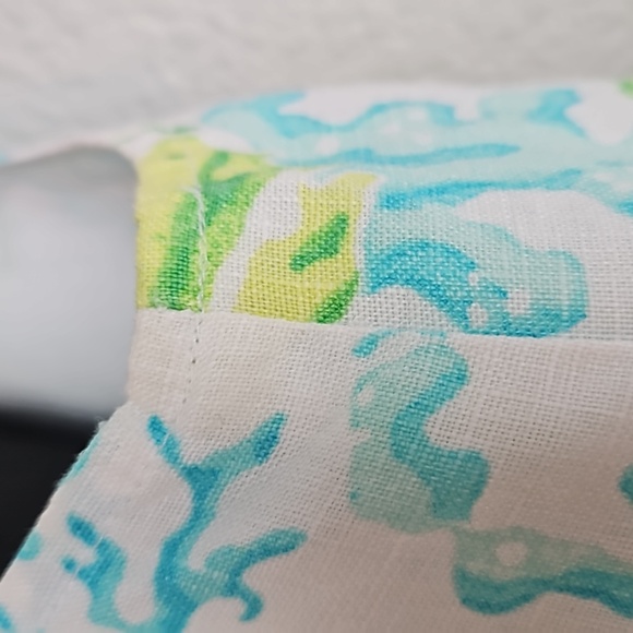 J. Jill | Women's Tropical Linen Lined Slip-On V-Neck Pockets Shift Dress Sz M - Picture 7 of 13